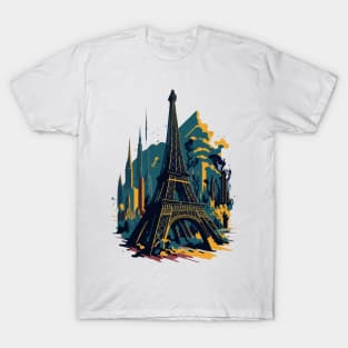 Eiffel tower french iconic famous architecture T-Shirt
